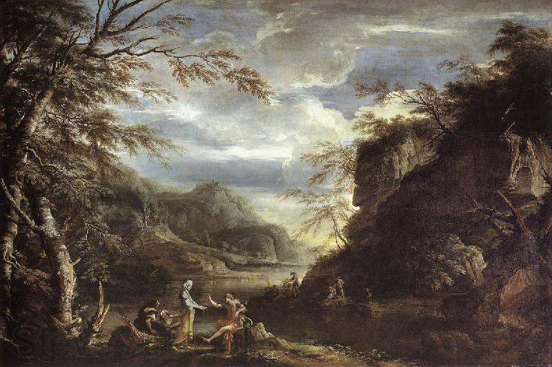 ROSA, Salvator River Landscape with Apollo and the Cumean Sibyl  gq